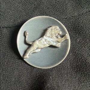 Silver Tone Lion Brooch